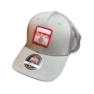 Ohio State Buckeyes NCAA HyJack Redux Gray Trucker Hat OneFit M/L Brutus Bucks
